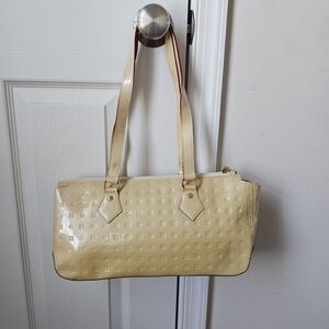 Arcadia Butter Yellow Patent Leather Shoulder Bag